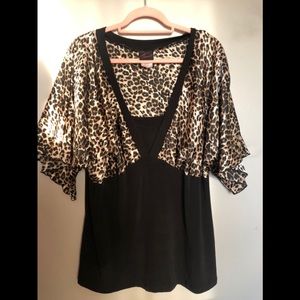 Plus size-Torrid black and cheetah print top